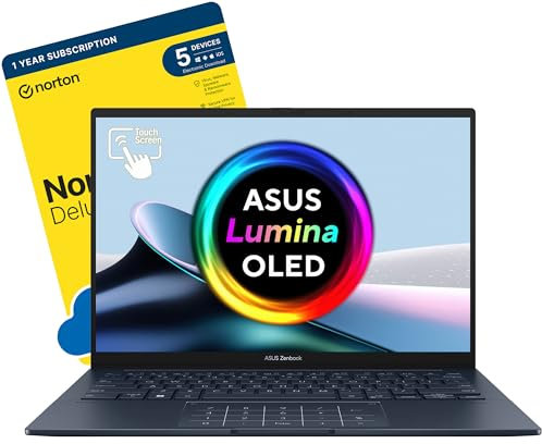 ASUS ZenBook 14 OLED UX3405MA (Intel Core Ultra 7 155H, 16 GB LPDDR5 RAM, 1 TB SSD, 14 Touchscreen 3K, Wi-Fi 6E, Backlit Keyboard, Windows 11 Home) includes Free Norton 360 Deluxe Anti Virus