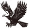 WADORN Adler Wanddekoration Aus Metall, Schwarzer Adler Wandkunst Aus Metall Zum Aufhängen Schilder Wandskulptur Statuen Dekor Geschenk Für Heimdekoration Wohnzimmer 28.4x30cm