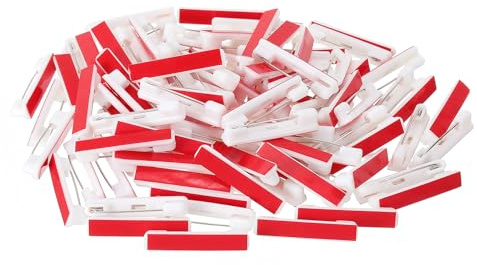 PATIKIL 100 Stück Sicherheitsnadeln, 36mm Selbstklebende Sicherheitsnadeln für Namensschilder Groß mit flachem Rücken Klebestreifen für Kleidung DIY Basteln, Weiß
