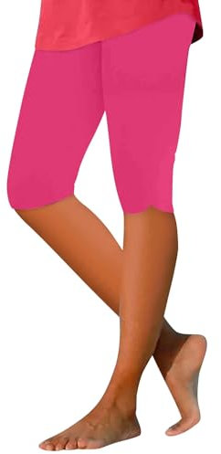 MOKBAY Shorts Courts Femme Rose Vif L - Shorts de Cyclisme Bermuda Maillot de Bain Sport Été Legging Court Femme