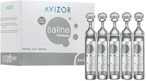 Avízor Saline Unidose 30 x 5 ml - Salzlösung zum Spülen, Befeuchten und Pflegen von Kontaktlinsen und Augen