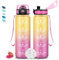 Bouteille, Gourde 1l, Gourde Sport avec Filtre, Gourde Graduée pour 1 Journee, Gourde Motivation avec Slogan de Motivation, Facile à Nettoyer, Gourde Adulte pour Running, Voyage, École, Extérieur