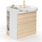 IDMarket - Commode à Langer évolutive Ambre façon hêtre et Blanc 3 tiroirs Table à Langer et 2 étagères Amovibles