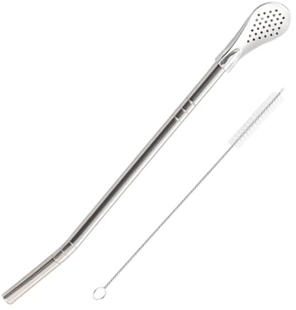 Cucchiaio di paglia: paglia di tè opaca rimovibile, paglia di bevanda riutilizzabile pompa di paglia | Paglia da tè separabile per bevande da tè sciolte Bevanda cocktail zuppa frullato