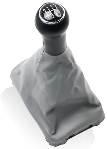 YananAC 5 Gang Schaltknauf Schalthebel für VW Beetle 1998–2010 Cabrio 2003–2010 Manueller Schaltknauf Lever Gear Schaltknauf-Seitenabdeckung Grau