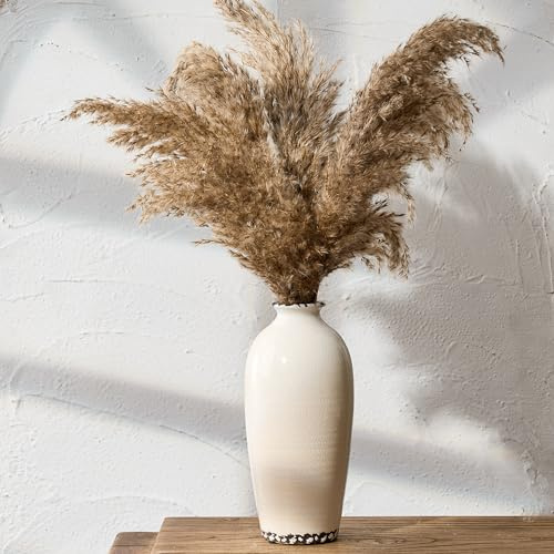 7,87 Zoll Keramikvase, Eisriss gealtertes weißes Vintage-Oberflächendesign, einfacher nordischer Stil für ästhetische Dekoration, moderne Blumenvase für Wohnzimmer, Schlafzimmer, Küche, Eingang