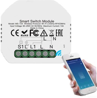 Smart WiFi Light Switch Module, LED Dimmer Switch Module, App Wireless Remote Control, Compatible With -Alexa And Google Home