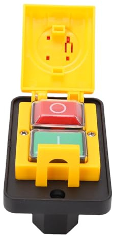 Leftwei Interruptor de Botón de Parada de Emergencia Trifásico de 10 A, 660 V, Botón Pulsador de Arranque Magnético, Interruptor con Clasificación IP55 con Carcasa Retardante, Ideal para Equipos