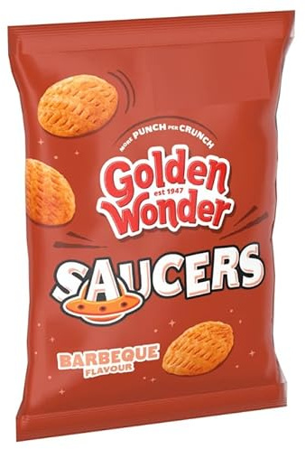 Saucers Barbecue Flavour Potato & Rice Snacks, No Artificial Colours or Preservatives, Vegetarian, 40g, 18 Pack