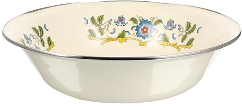 Vintage Enamel Wash Basin 30Cm Retro Enamel Bowl for Soup, Face Washing and Kitchen Use