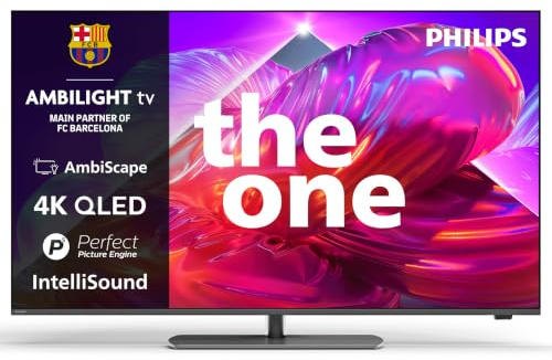 PHILIPS 55PQS9001/12 55 Inch Ambilight 4K QLED Smart TV, Pixel Precise Ultra HD, Titan OS, Dolby Atmos Sound