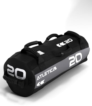 Atletica Sandsack 20kg, Sandbag für Funktionelles Ganzkörpertraining | Robustes Cordura-Nylon, 7 Griffe, Sandbag