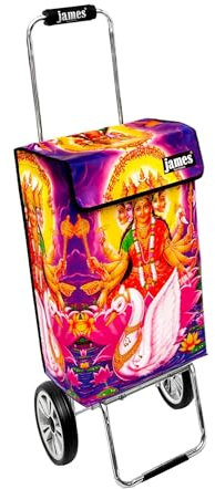 James® Einkaufstrolley modern Design Bollywood, Einkaufswagen bunt, Hackenporsche, Shopping-Lifestyle, Planenmaterial, bis 50kg Tragkraft, Grosse Räder, Made in Vienna