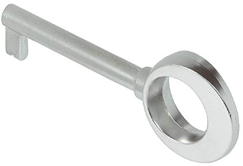 Gedotec Bartschlüssel Deko Ersatz-Schlüssel Schrank Buntbartschlüssel für Möbel-Schloss & Schubladen - 2134 | 45 mm | Schlüssel Messing vernickelt matt | 1 Stück - Möbelschlüssel mit Euro-Sperre