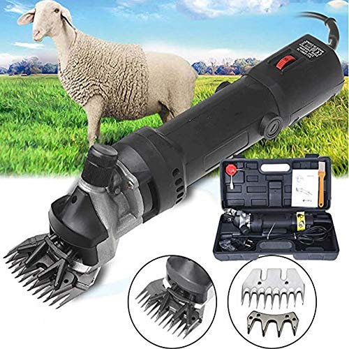 Sinbide 690 W 6 vitesses réglable tondeuse / tondeuse professionnelle à lame électrique pour animaux chèvres de mouton Lamas Alpacas (Noir)