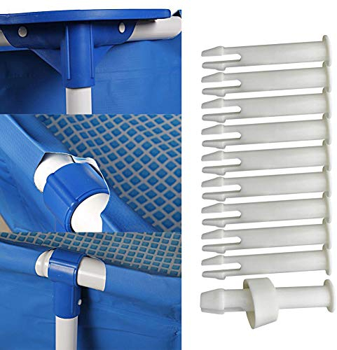 Surakey Intex Pool Ersatzteile, 12 Stück Joint Pins 10312 & Seals für Intex 13-24 Frame und Round Pool, Intexpool Replacement Ersatzteile, 6cm/2.36in Länge