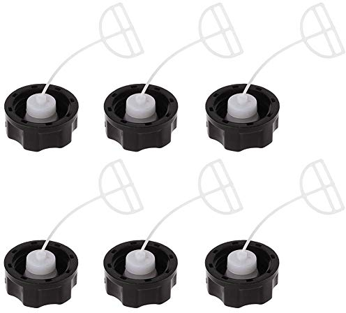 6PCS Tankdeckel, JPYH Freischneider Tankdeckel Ersatz Trimmer Tankdeckel Für Rasenmäher Rasentrimmer Kettensäge Teil- Schwarz