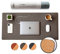 Nordik Kork Leder Schreibtischunterlage Kabelorganizer (Gunmetal Grey 89 x 43 cm) Premium Extended Mauspad für Home Office Zubehör - Rutschfestes veganes Leder Schreibtischunterlage Protector