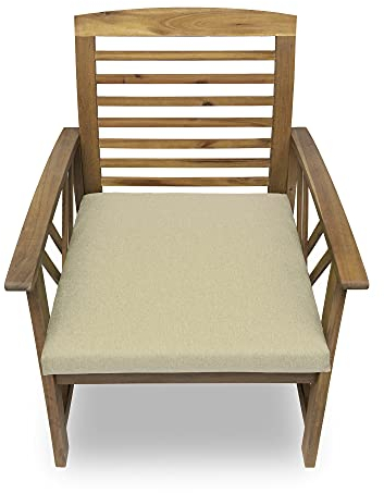 chilly pilley Stuhlkissen Gartenkissen Gartenstühle Stuhlauflage Stuhlpolster Sitzkissen Abnembar Bezug Mit Reißverschluss Auflage Set Garten Kissen (4X 50x50x5, Creme)