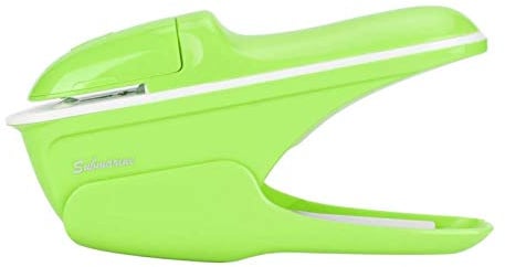 Stapleless Stapler, Paper Clinch ABS No Staple Stapling Machine Book Paper Staple Free Stapler Binding Hand Tool(Green)
