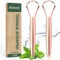 RONAVO Tongue Scraper for Adults(2 Pack) with Travel Case, Cure Bad Breath (Medical Grade), Stainless Steel Tongue Cleaners, Metal Tongue Scrapers Fresher Breath in Seconds