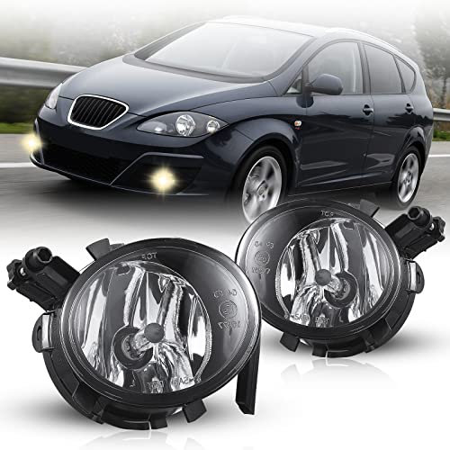 WISGOL Nebelscheinwerfer passt für SEAT Altea(5P1/5P5) 04/2009-up SEAT Ibiza V(6J1/6J5/6J8) 03/2008-03/2012 SEAT Toledo III(5P2) 03/2009-up SEAT Leon(1P1) 04/2009-12/2013 Transparent