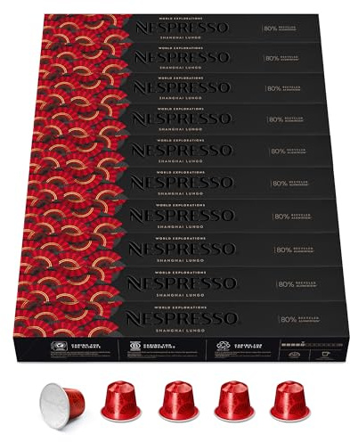 NESPRESSO ORIGINAL Shanghai Lungo 100 Kaffeekapseln | Arabica Kaffee, Helle Röstung, Intensität 5