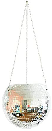 Woven Plant Basket Disco Ball Hanging Planter Globe Shape Wall Vase Flower Planter Pots with Metal Chain Home Decor Plants Container Room decoration Round hanging basket flower ( Color : 20cm )