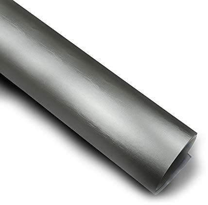 10,66€/m² Matt Chrom Metallic Gebürstet Auto Folie Blasenfrei mit Luftkanäle Car Wrapping (Grau, 1m x 152cm)