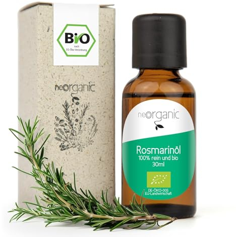 NeoOrganic® BIO Rosmarinöl 30ml [100% Naturrein] Hochdosiert - Naturreines Rosmarinöl - Rosemary Oil Ätherische Öle Naturrein - Ätherische Öle Bio - BIO-QUALITÄT AUS SPANIEN