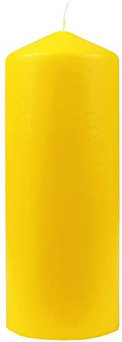HS Candle Wachskerzen Stumpenkerzen Ø6cm x 17cm (Gelb) - Lange Brenndauer - Hergestellt in EU - Kerzen Blockkerzen - Wachs Stumpen