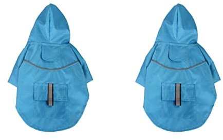 Mipcase 2stücke Reflektierender Regenmantel Für Haustiere wasserdichte Doppellagige Hunderegenjacke Mit Kapuze s Für Sicheren Schutz Bei Outdoor-aktivitäten