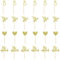 24 Pcs Gold Glitter Wedding Cupcake Toppers He Asked She Said Yes Cupcake Toppers Heart Diamond Ring Wedding Engagement Cupcake Picks Bridal Shower Party Cake Decorations