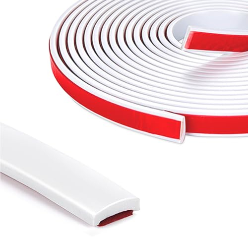 Abziehbare und selbstklebende Zierleisten, selbstklebende Abdichtungs- und Zierstreifen für Wandfliesenkanten, Küchenrückwand, Bordüren, Spiegelrahmen (weiß)