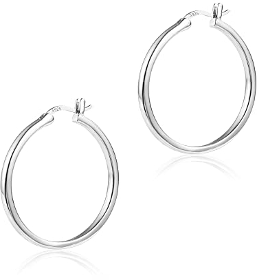 ALEXCRAFT Ohrringe Silber 925 Creolen Damen Große Hypoallergen Chunky Hoops 925 Silber