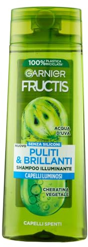 Garnier Fructis Hellendes Shampoo für glanzloses Haar, mit pflanzlichem Keratin, sauber und glänzend, 250 ml