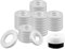 50Pcs Silber Vorhang Ösen Ringe 40mm, Stille Vorhänge Ösen, Vorhang Römische Ringe mit Öse Kunststoffringe für Vorhang mit Loch Locher Werkzeug