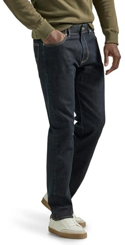 Lee Men's Extreme Motion Straight Taper Jean, Rinse, 36W x 32L