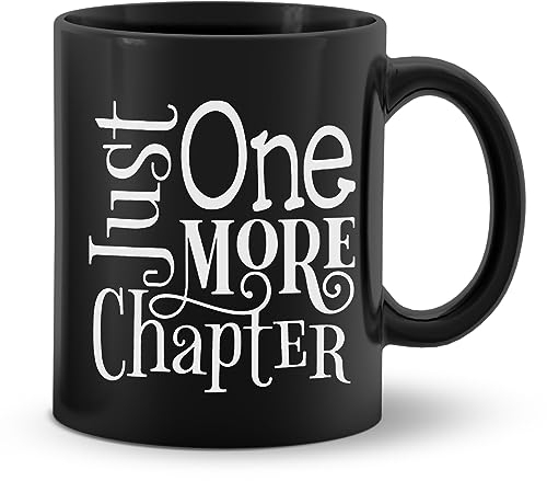 DOTAIN Just One More Chapter Kaffeetasse aus Keramik für Buchliebhaber, doppelseitig bedruckt, lustiges Geschenk für Studenten, motivierende Geschenke für Buchliebhaber, Nerds, Bücherwürmer, 325 ml