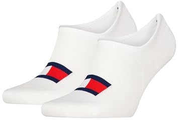 Tommy Hilfiger Unisex Footie Socks, White, 9-11 UK