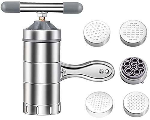 Fladhheg Stainless Steel Noodle Maker - Manual Pasta Press Machine With Noodle Mould
