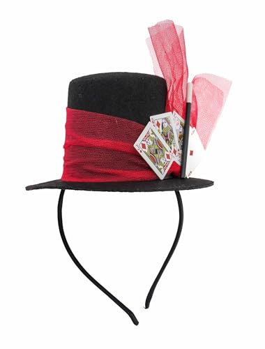 Minihut mit Karten schwarz/rot