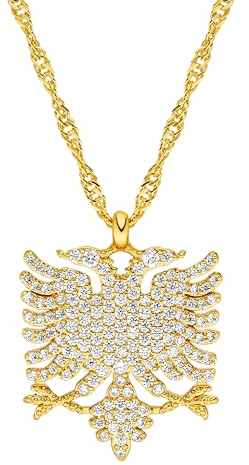 d'origine Albanien Adler Kette für Damen Gold oder Silber, Albanische Adler Kette, Albanischer Schmuck, Kosovo Kette für Damen