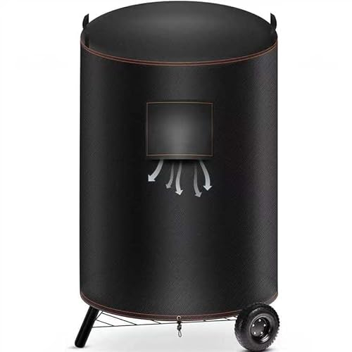 ZEWETO Kugelgrill Abdeckung, Robust 600D Oxford-Stoff Grillabdeckung Wetterfest mit Lüftungsfenster, Schutzhülle für Kettle Holzkohlegrill, Abdeckhaube Wasserdicht für Rundgrill, Φ65x85cm