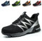 Nasogetch Arbeitsschuhe Herren Damen Sicherheitsschuhe Leicht Stahlkappenschuhe Sportlich rutschfest Atmungsaktiv Schwarz 40 EU