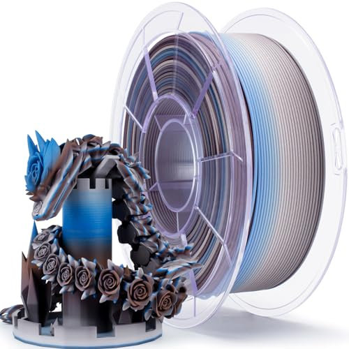 ZIRO Farbwechsel Filament, Matte Multi Farben 3D Drucker Filament, Schnellere Farbe Geändert durch Länge PLA, Maßgenauigkeit +/-0.03mm, 1KG/2.2lbs Spule, Passen die Meisten FDM 3D Drucker, Dämmerung