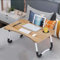 JupiterJX Foldable Laptop Stand For Bed, Laptop Bed Sofa Table Tray With Notebook Stand, Steel Non Slip Legs, Cup Holder Folding Lap Desk For Couch Floor Watching Movie Work From Home (White Wooden)