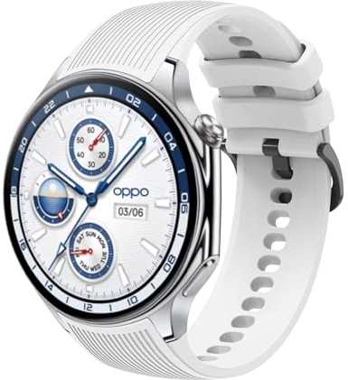 GIOPUEY Armband Kompatibel mit OnePlus Watch 3/2/2R, Weiches Silikon Armband [Verschleißfest] [Atmungsaktiv] Ersatzarmband - White