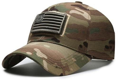 WUODHTW Baseballkappe für Herren und Damen, USA-Flagge, Camouflage, Netzstoff, taktischer Operator, Armee, Militär, Schießen, Jagd, Gelb 1, Einheitsgröße