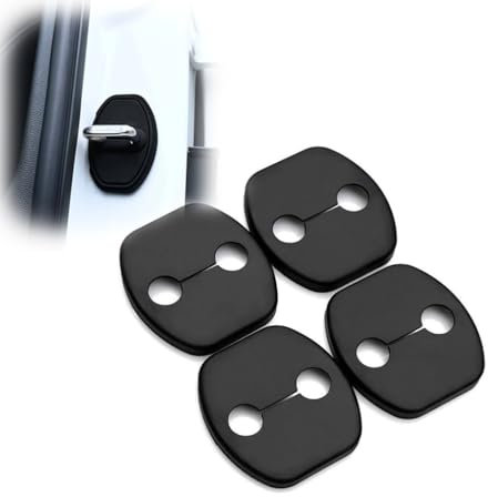 LUCKKY 4PCS Car Silicone Door Latch Protective Cover, Black, Silicone Exterior Finish, Custom Fit for Door
